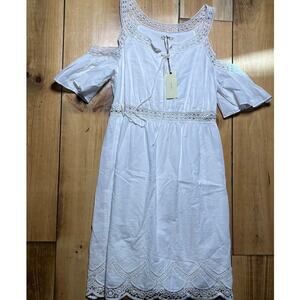 NWT! Sophie Max White Off the should lace detail dress. Monique Dress. XL